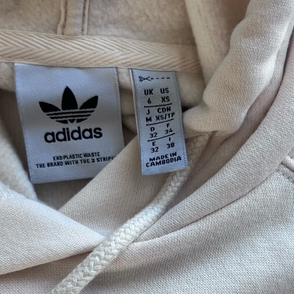 Adidas Originals Adicolor Cropped Cream Hoodie XS. - Picture 11 of 16